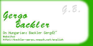 gergo backler business card